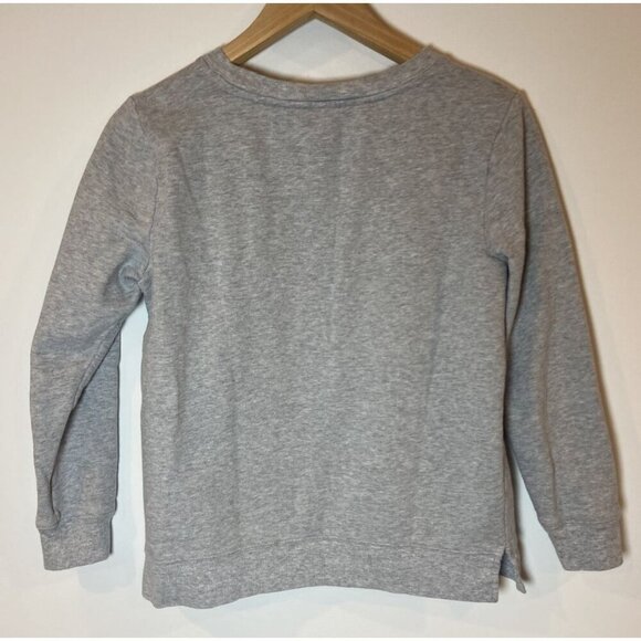 Talbots Sweatshirt Shirt France Flag Bonjour Embroidery Gray Red Blue S Petite - Picture 4 of 5